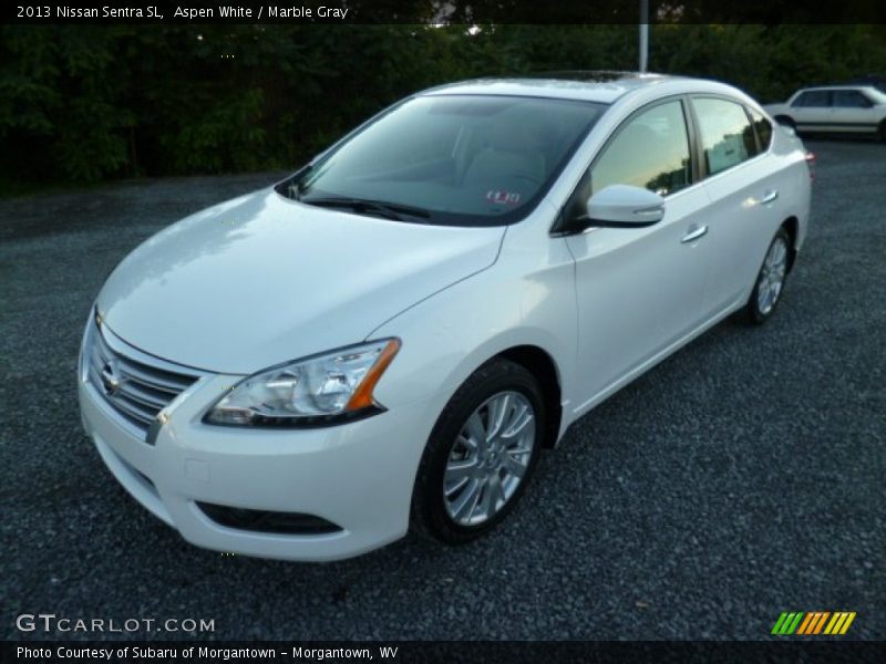 Aspen White / Marble Gray 2013 Nissan Sentra SL