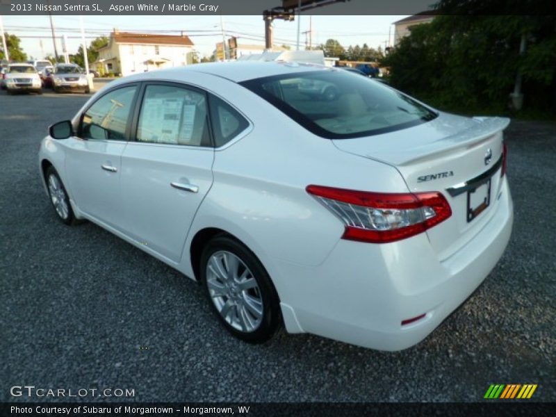 Aspen White / Marble Gray 2013 Nissan Sentra SL