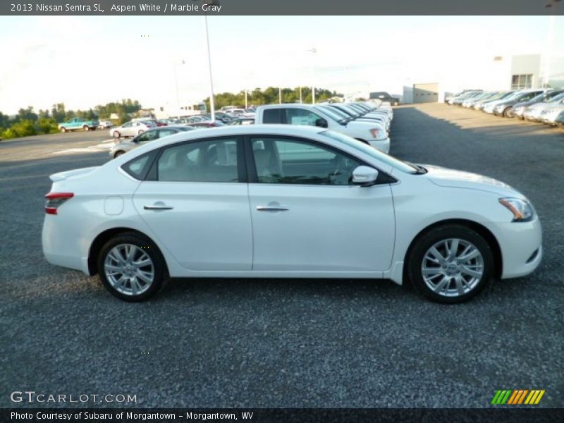 Aspen White / Marble Gray 2013 Nissan Sentra SL