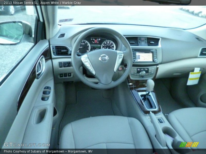 Aspen White / Marble Gray 2013 Nissan Sentra SL