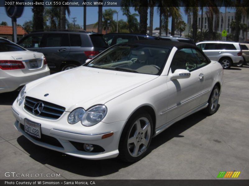 Arctic White / Stone 2007 Mercedes-Benz CLK 550 Cabriolet