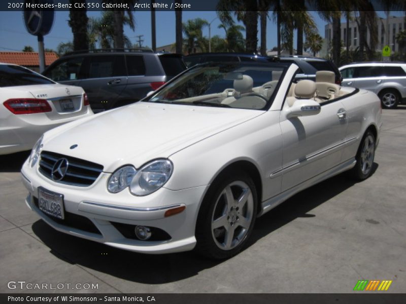 Arctic White / Stone 2007 Mercedes-Benz CLK 550 Cabriolet