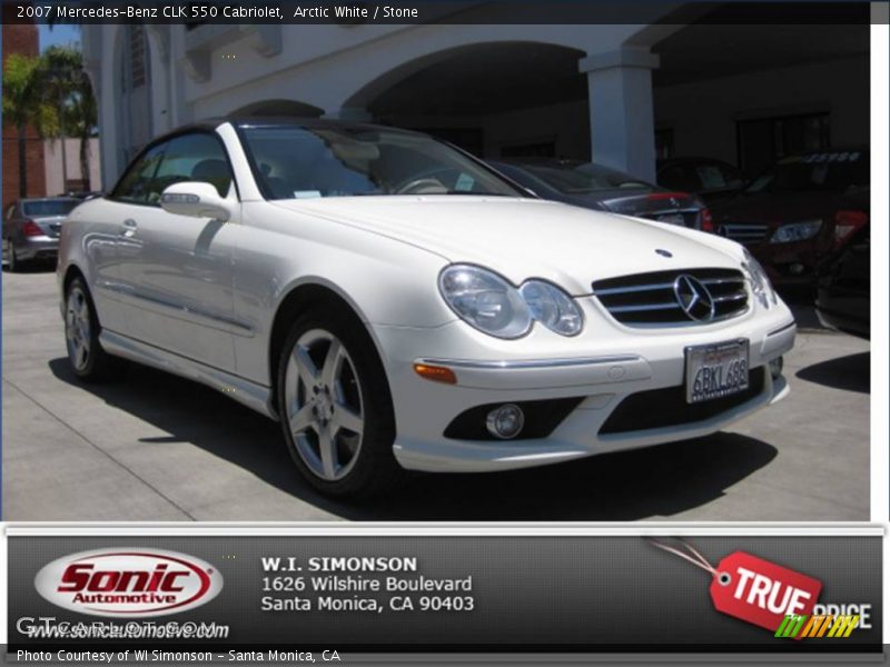 Arctic White / Stone 2007 Mercedes-Benz CLK 550 Cabriolet