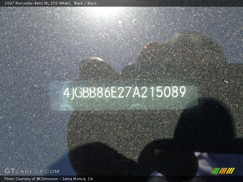 Black / Black 2007 Mercedes-Benz ML 350 4Matic