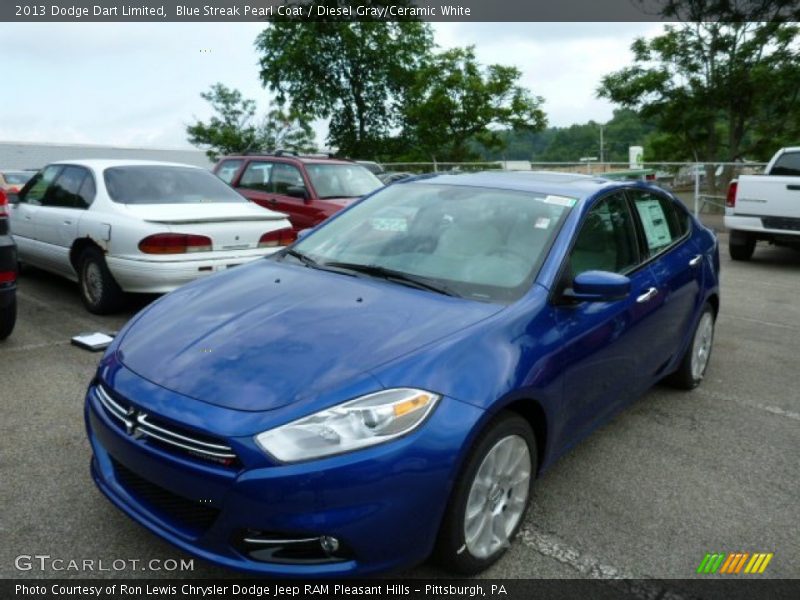 Blue Streak Pearl Coat / Diesel Gray/Ceramic White 2013 Dodge Dart Limited