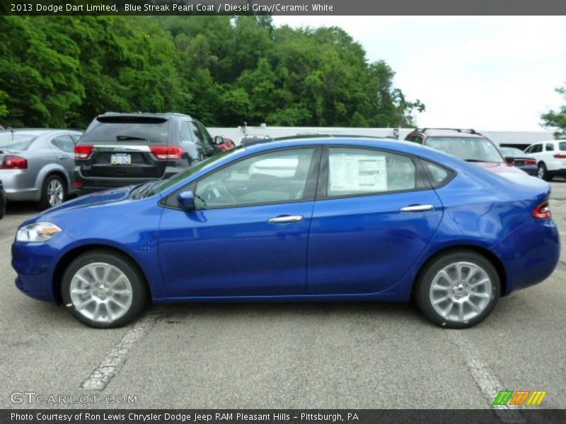 Blue Streak Pearl Coat / Diesel Gray/Ceramic White 2013 Dodge Dart Limited