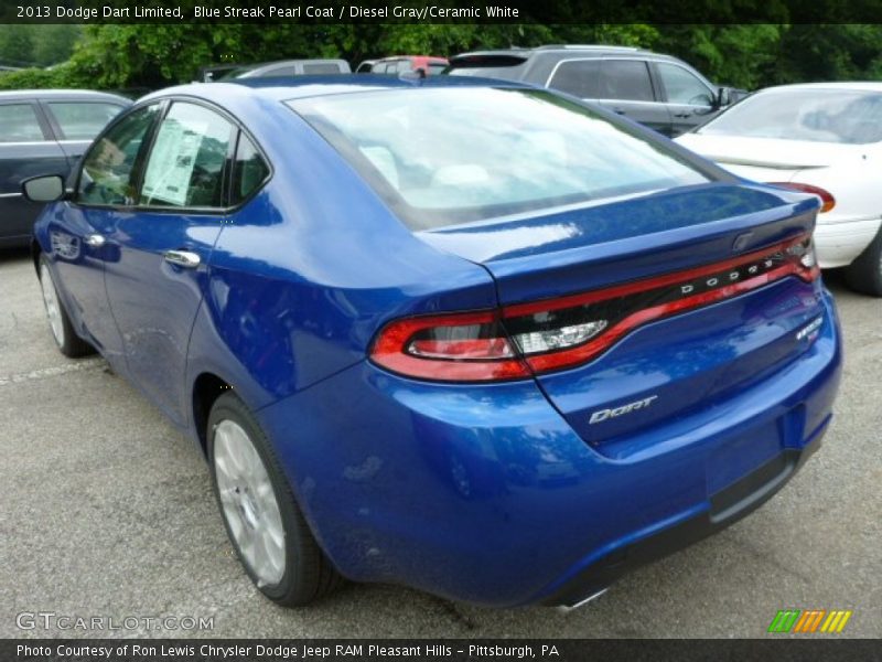 Blue Streak Pearl Coat / Diesel Gray/Ceramic White 2013 Dodge Dart Limited