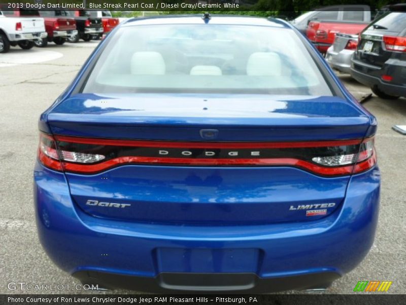 Blue Streak Pearl Coat / Diesel Gray/Ceramic White 2013 Dodge Dart Limited