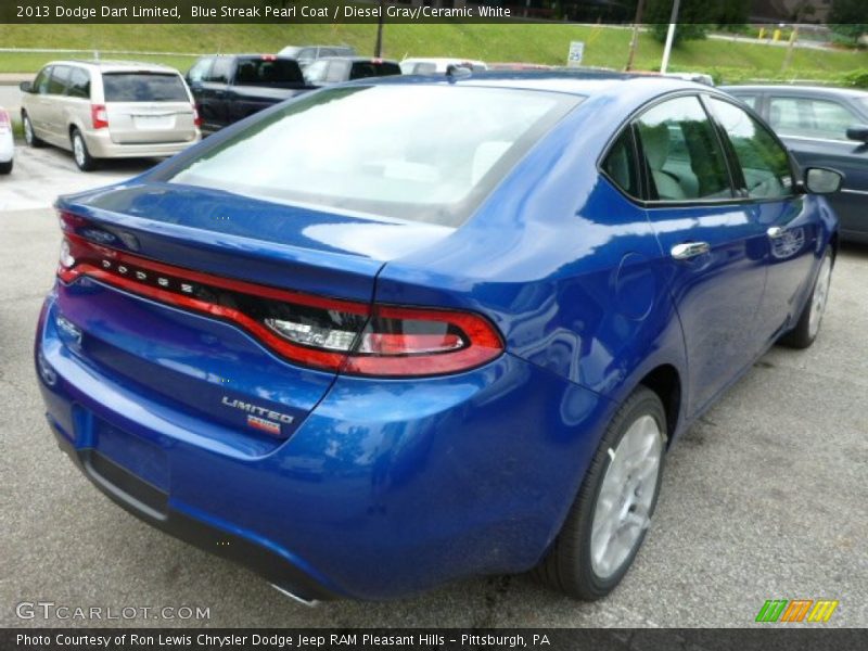 Blue Streak Pearl Coat / Diesel Gray/Ceramic White 2013 Dodge Dart Limited