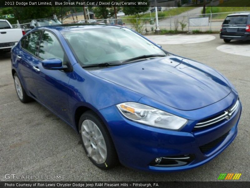 Blue Streak Pearl Coat / Diesel Gray/Ceramic White 2013 Dodge Dart Limited