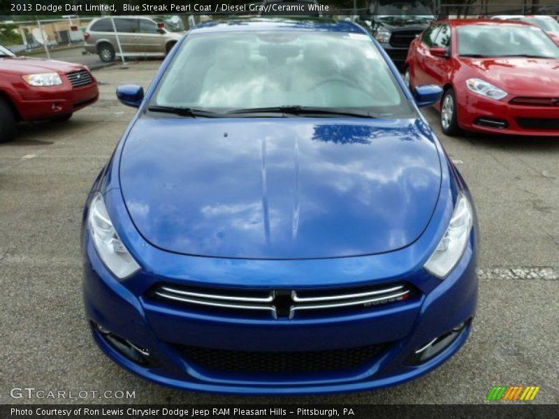 Blue Streak Pearl Coat / Diesel Gray/Ceramic White 2013 Dodge Dart Limited