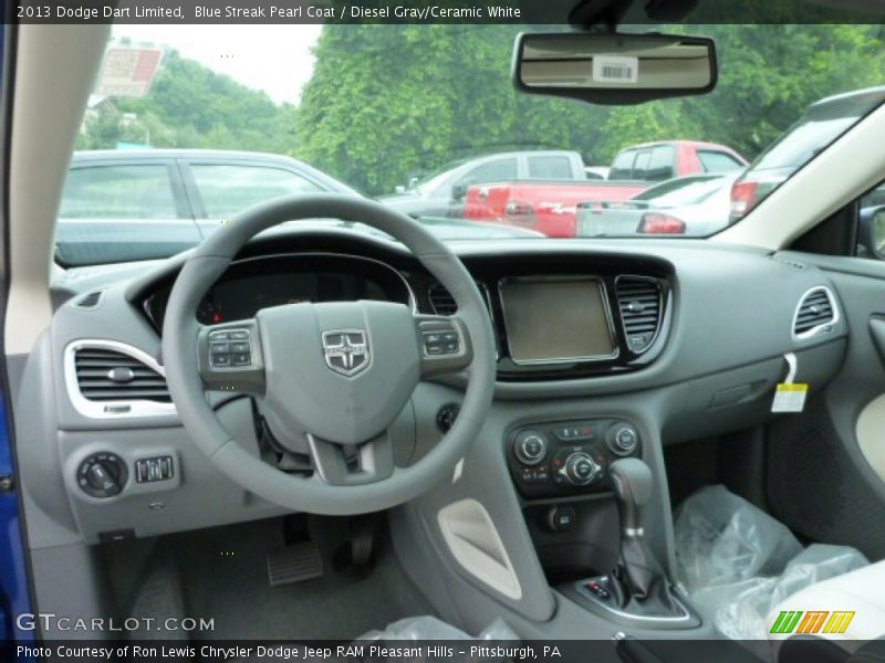 Blue Streak Pearl Coat / Diesel Gray/Ceramic White 2013 Dodge Dart Limited