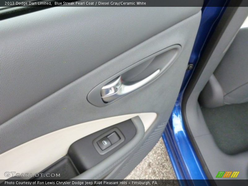 Blue Streak Pearl Coat / Diesel Gray/Ceramic White 2013 Dodge Dart Limited