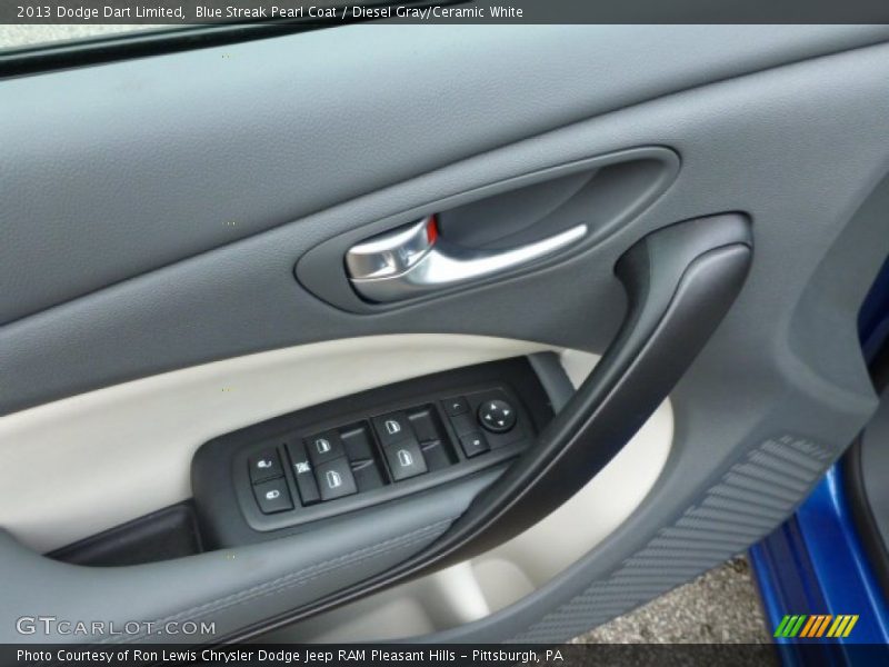 Blue Streak Pearl Coat / Diesel Gray/Ceramic White 2013 Dodge Dart Limited