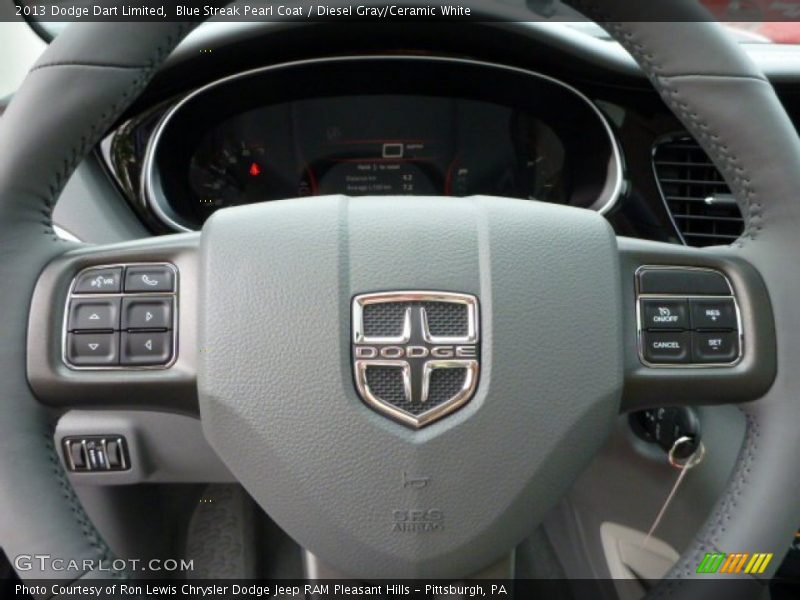 Blue Streak Pearl Coat / Diesel Gray/Ceramic White 2013 Dodge Dart Limited