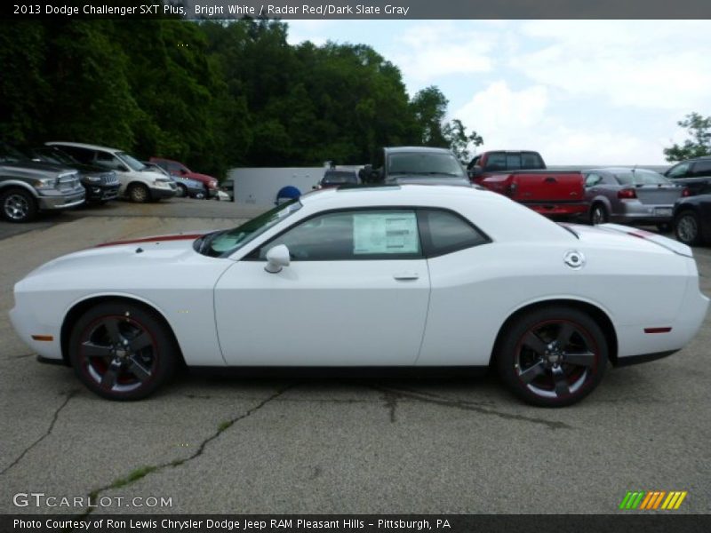 Bright White / Radar Red/Dark Slate Gray 2013 Dodge Challenger SXT Plus