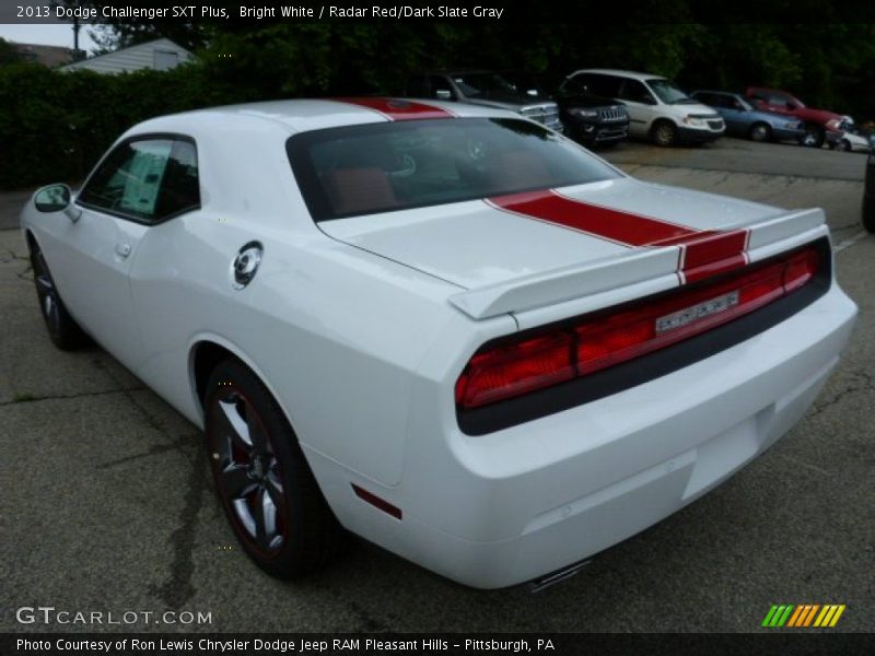Bright White / Radar Red/Dark Slate Gray 2013 Dodge Challenger SXT Plus