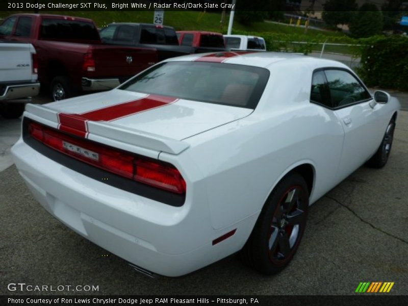 Bright White / Radar Red/Dark Slate Gray 2013 Dodge Challenger SXT Plus