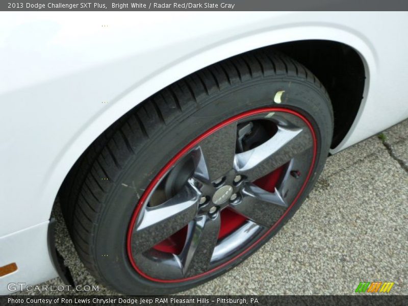 Bright White / Radar Red/Dark Slate Gray 2013 Dodge Challenger SXT Plus