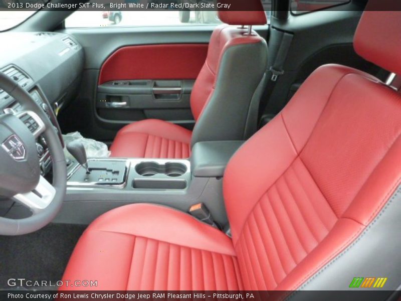 Bright White / Radar Red/Dark Slate Gray 2013 Dodge Challenger SXT Plus