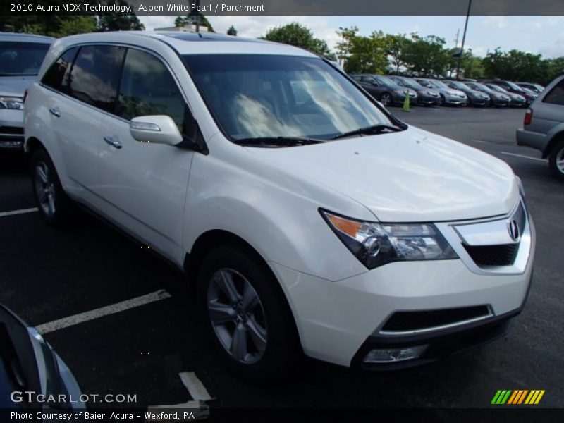 Aspen White Pearl / Parchment 2010 Acura MDX Technology