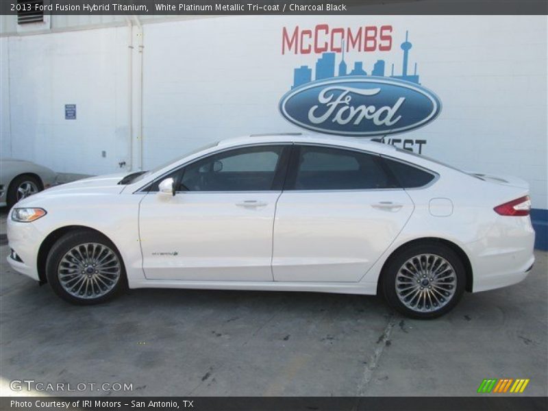 White Platinum Metallic Tri-coat / Charcoal Black 2013 Ford Fusion Hybrid Titanium