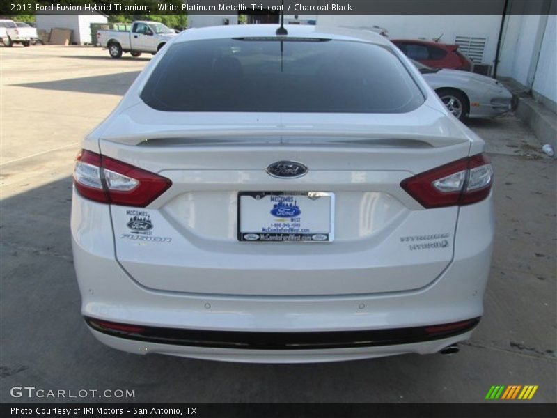 White Platinum Metallic Tri-coat / Charcoal Black 2013 Ford Fusion Hybrid Titanium