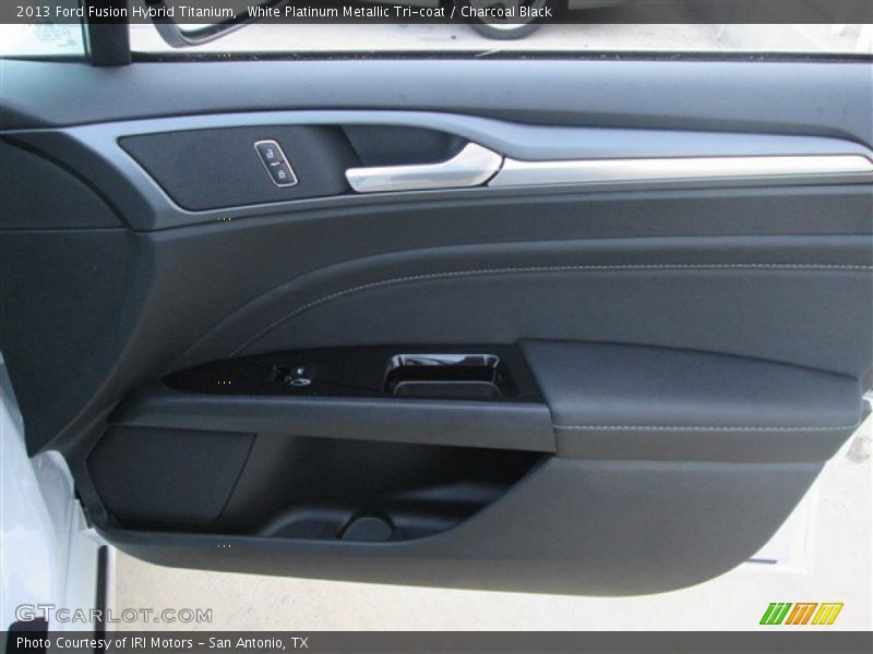 White Platinum Metallic Tri-coat / Charcoal Black 2013 Ford Fusion Hybrid Titanium