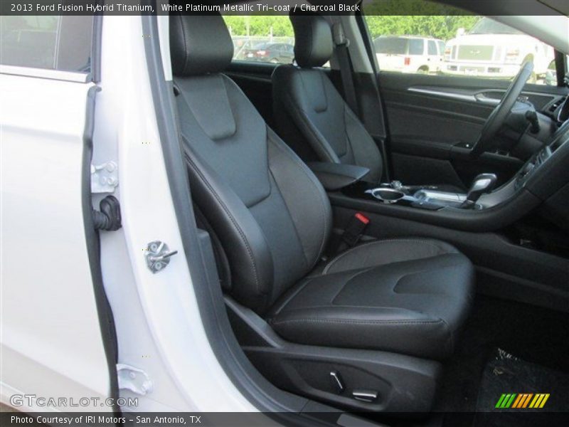 White Platinum Metallic Tri-coat / Charcoal Black 2013 Ford Fusion Hybrid Titanium