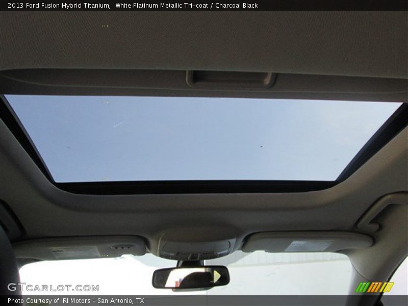 White Platinum Metallic Tri-coat / Charcoal Black 2013 Ford Fusion Hybrid Titanium