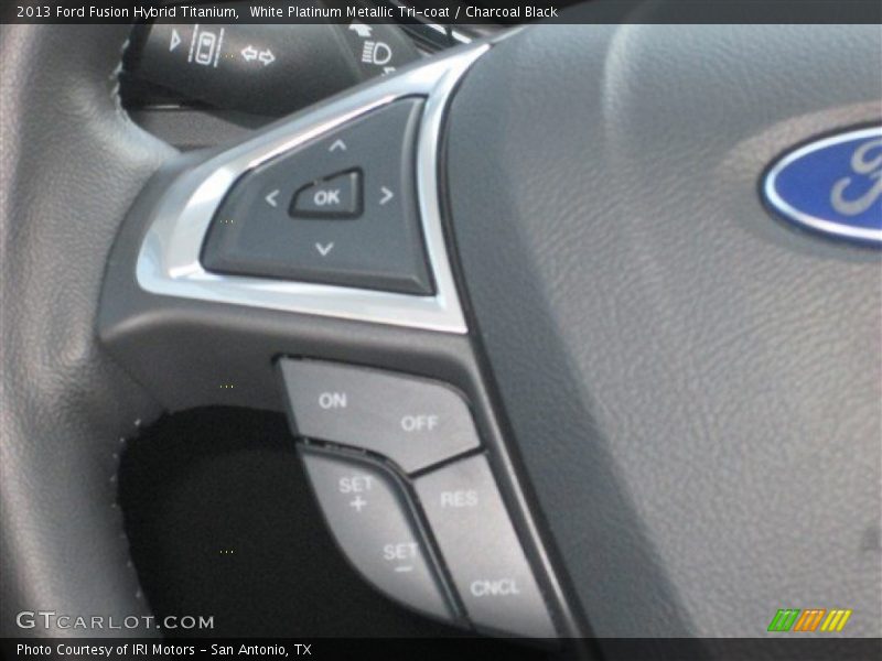 White Platinum Metallic Tri-coat / Charcoal Black 2013 Ford Fusion Hybrid Titanium