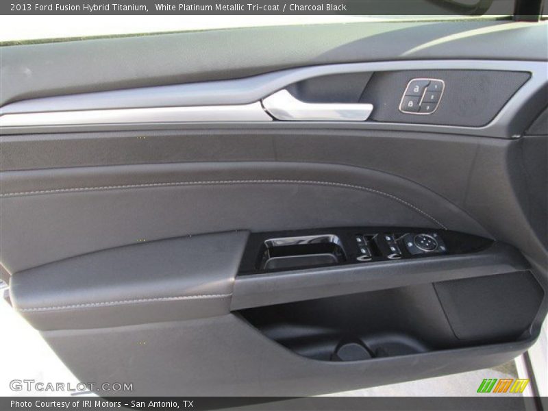 White Platinum Metallic Tri-coat / Charcoal Black 2013 Ford Fusion Hybrid Titanium