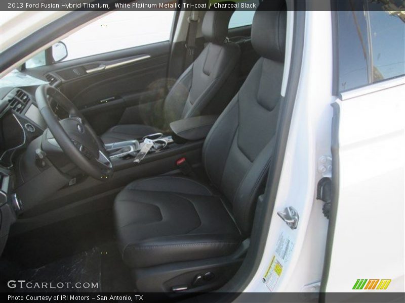 White Platinum Metallic Tri-coat / Charcoal Black 2013 Ford Fusion Hybrid Titanium