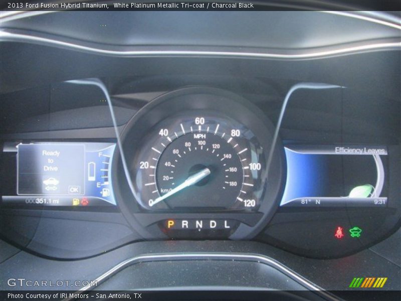 White Platinum Metallic Tri-coat / Charcoal Black 2013 Ford Fusion Hybrid Titanium