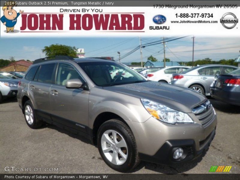 Tungsten Metallic / Ivory 2014 Subaru Outback 2.5i Premium