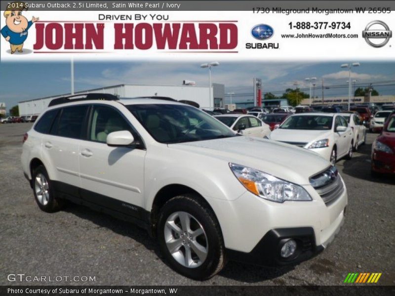 Satin White Pearl / Ivory 2014 Subaru Outback 2.5i Limited