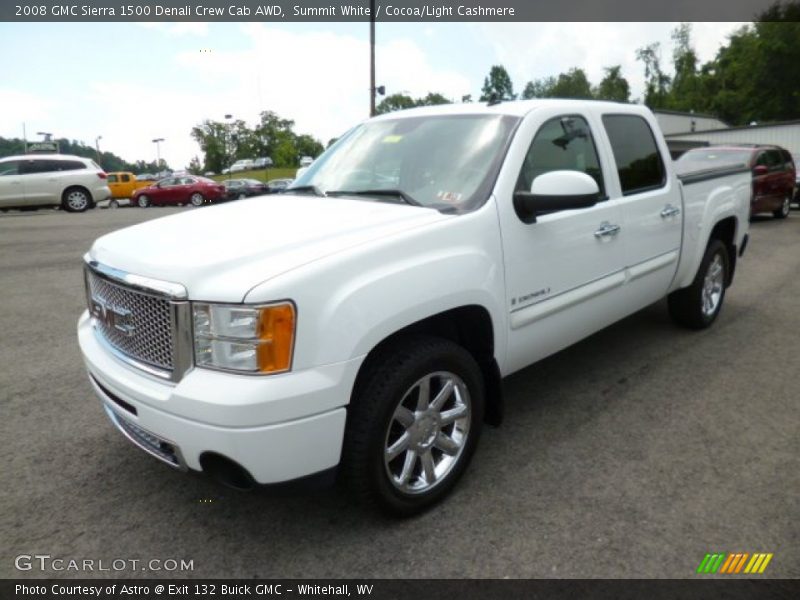 Summit White / Cocoa/Light Cashmere 2008 GMC Sierra 1500 Denali Crew Cab AWD