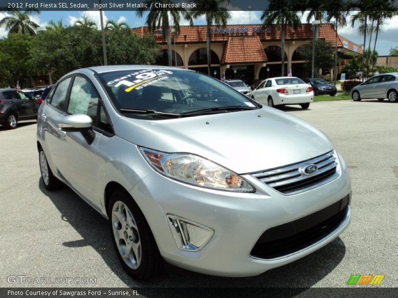 Ingot Silver Metallic / Charcoal Black 2012 Ford Fiesta SEL Sedan