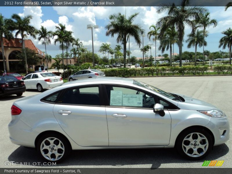 Ingot Silver Metallic / Charcoal Black 2012 Ford Fiesta SEL Sedan