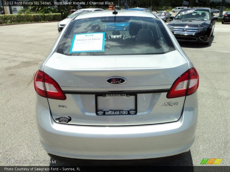 Ingot Silver Metallic / Charcoal Black 2012 Ford Fiesta SEL Sedan