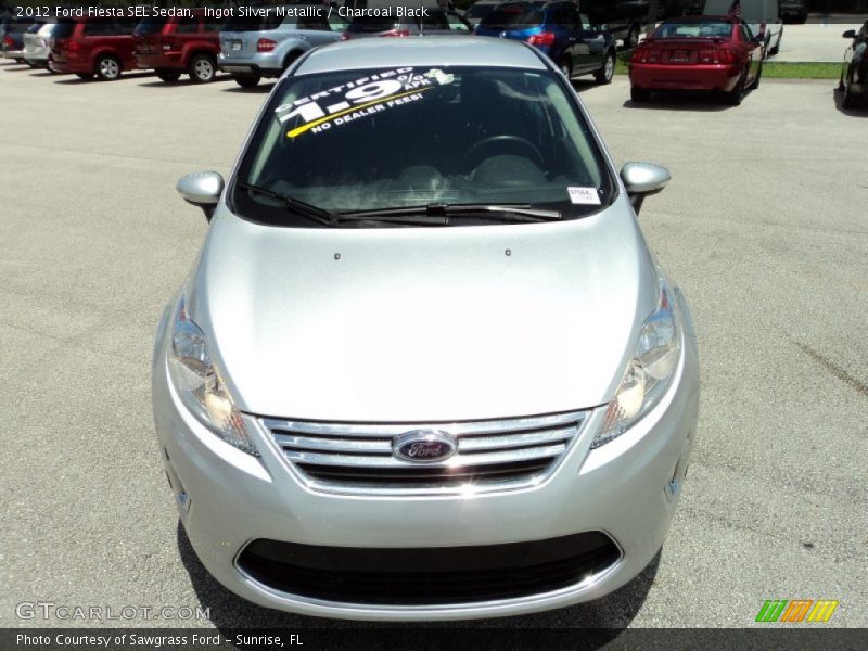 Ingot Silver Metallic / Charcoal Black 2012 Ford Fiesta SEL Sedan