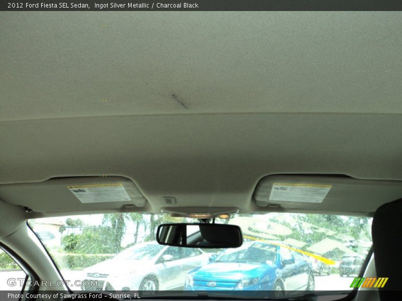 Ingot Silver Metallic / Charcoal Black 2012 Ford Fiesta SEL Sedan