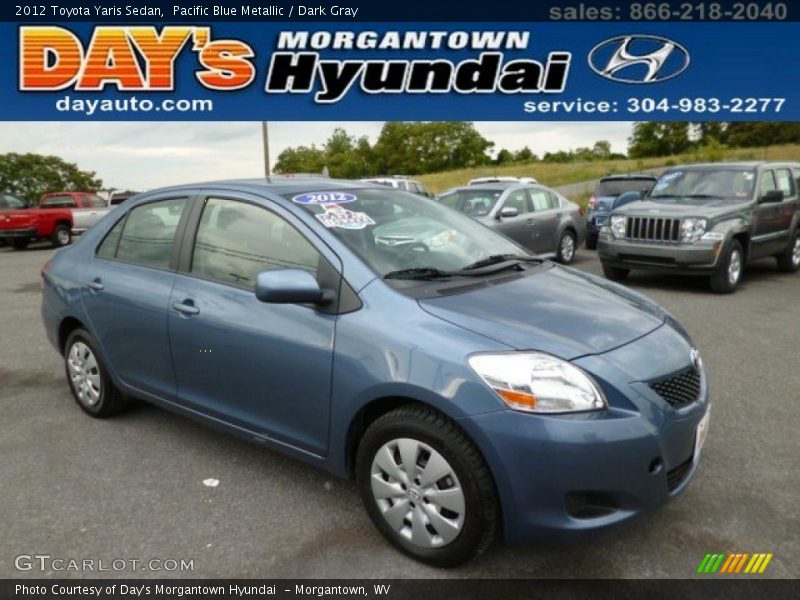 Pacific Blue Metallic / Dark Gray 2012 Toyota Yaris Sedan