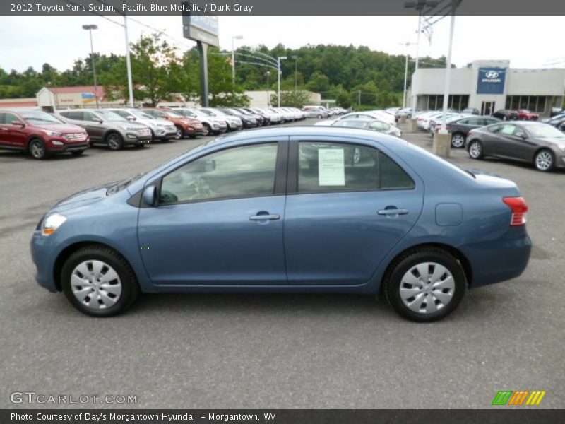 Pacific Blue Metallic / Dark Gray 2012 Toyota Yaris Sedan