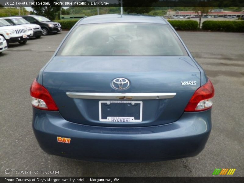 Pacific Blue Metallic / Dark Gray 2012 Toyota Yaris Sedan