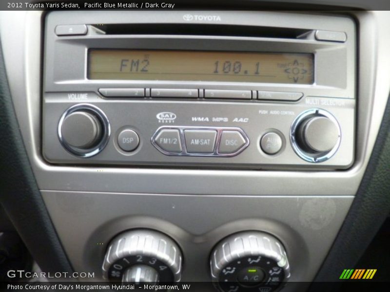 Pacific Blue Metallic / Dark Gray 2012 Toyota Yaris Sedan