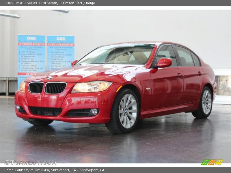 Crimson Red / Beige 2009 BMW 3 Series 328i Sedan