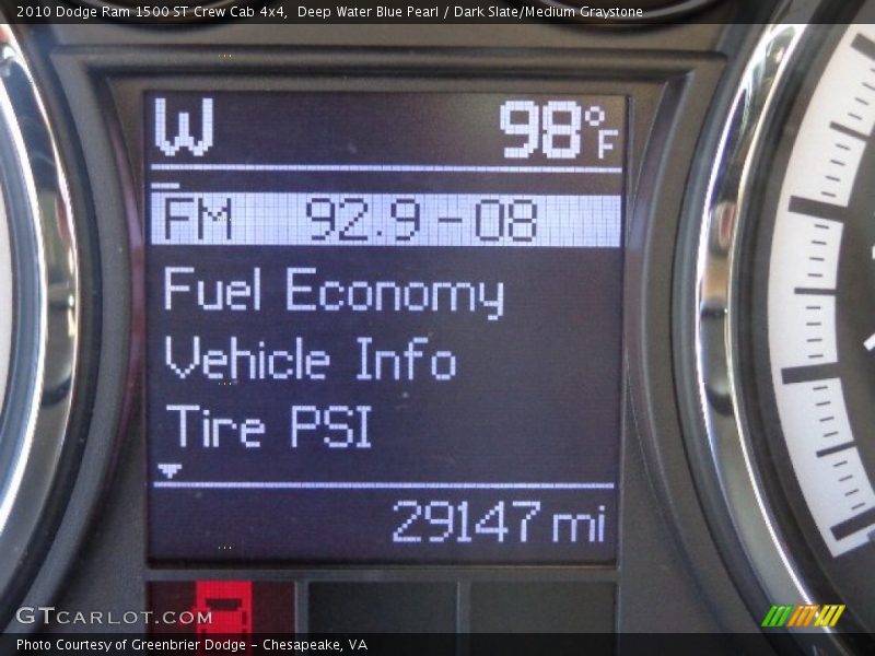 Deep Water Blue Pearl / Dark Slate/Medium Graystone 2010 Dodge Ram 1500 ST Crew Cab 4x4
