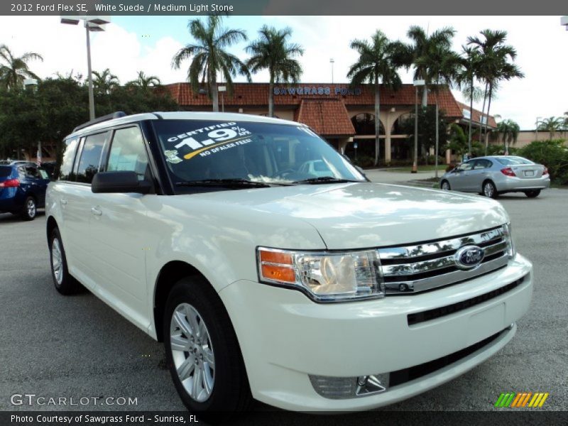 White Suede / Medium Light Stone 2012 Ford Flex SE