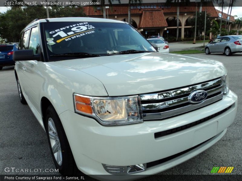 White Suede / Medium Light Stone 2012 Ford Flex SE